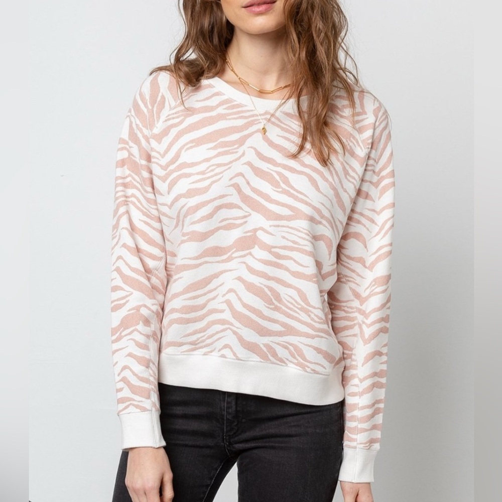 Rails Blush and Cream Patterned Sweatshirt size L